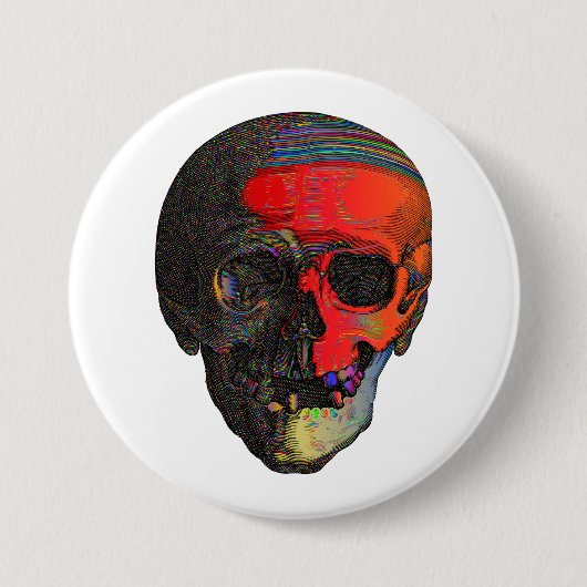 Skull Colorful Ronde Button 7,6 Cm (Voorkant)