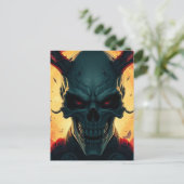 Skull Comics Stijl Illustratie Fantasy Art Briefkaart (Staand voorkant)