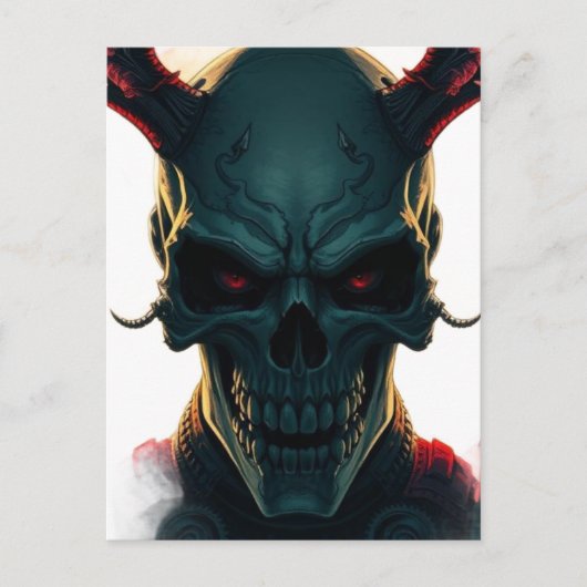 Skull Comics Stijl Illustratie Fantasy Art Briefkaart (Voorkant)