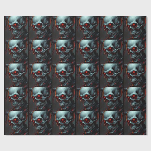 Skull Comics Stijl Illustratie Fantasy Art Cadeaupapier (Vlak)