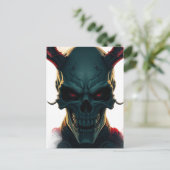 Skull Comics Stijl Illustratie Fantasy Art Feestdagenkaart (Staand voorkant)