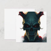 Skull Comics Stijl Illustratie Fantasy Art Feestdagenkaart (Voorkant / Achterkant)