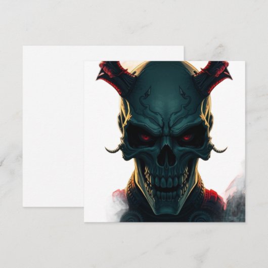 Skull Comics Stijl Illustratie Fantasy Art Feestdagenkaart (Voorkant / Achterkant)