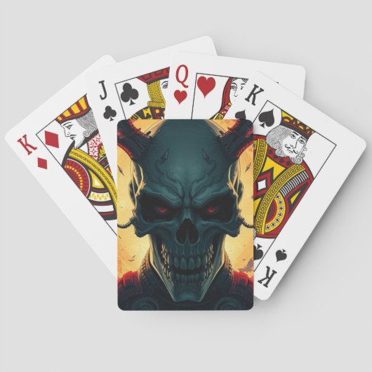 Skull Comics Stijl Illustratie Fantasy Art Pokerkaarten (Achterkant)