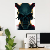 Skull Comics Stijl Illustratie Fantasy Art Poster (Thuiskantoor)