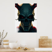 Skull Comics Stijl Illustratie Fantasy Art Poster (Keuken)
