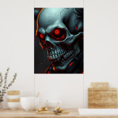 Skull Comics Stijl Illustratie Fantasy Art Poster (Keuken)