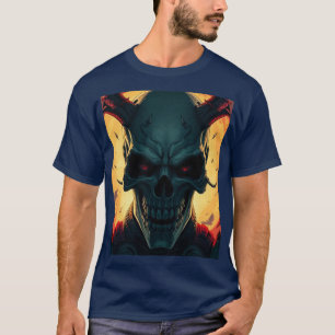 Skull Comics Stijl Illustratie Fantasy Art T-shirt