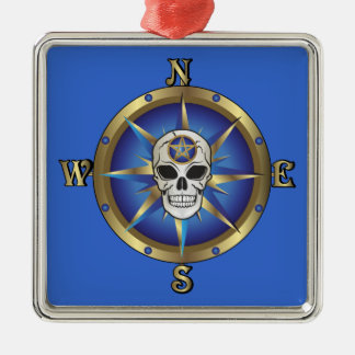 Skull Compass Metalen Ornament