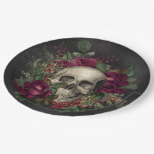 Skull, Costume party, Halloween, Gothic, spooky Papieren Bordje (Gekanteld)