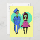 Skull Couple Briefkaart (Voorkant / Achterkant)