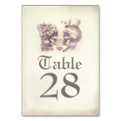 Skull Couple Day of Dead Wedding Table Numbers Kaart (Voorkant)