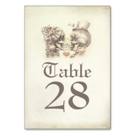Skull Couple Day of Dead Wedding Table Numbers Kaart