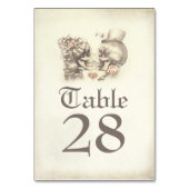 Skull Couple Day of Dead Wedding Table Numbers Kaart (Achterkant)