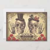 Skull Couple Day of the Dead verlovingsfeest Kaart (Voorkant)