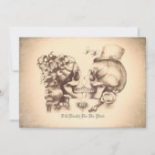 Skull Couple Day van de Dead Engagement Party Kaart (Voorkant)