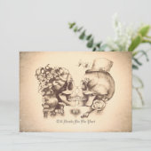 Skull Couple Day van de Dead Engagement Party Kaart (Staand voorkant)