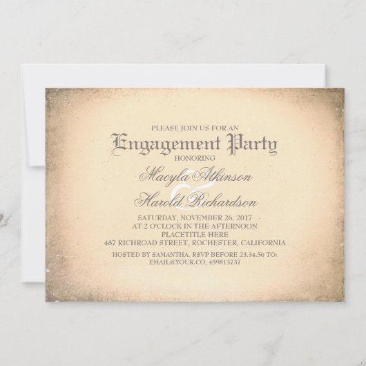 Skull Couple Day van de Dead Engagement Party Kaart (Achterkant)