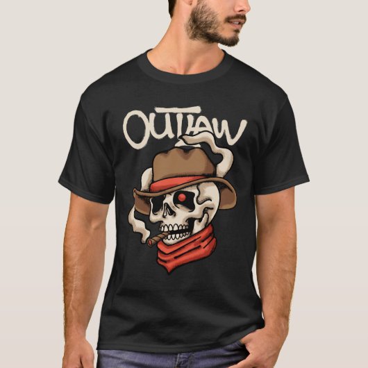 Skull Cowboy Smoking streetwear T-shirt (Voorkant)