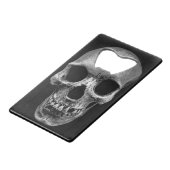 Skull Creditkaart Flessenopener (Voorkant Gekanteld)