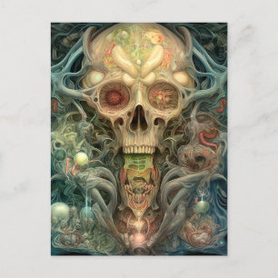Skull Creepy Surreal Horror Art Briefkaart
