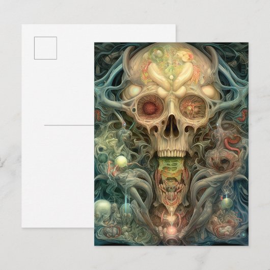 Skull Creepy Surreal Horror Art Briefkaart (Voorkant / Achterkant)