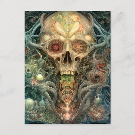Skull Creepy Surreal Horror Art Briefkaart (Voorkant)