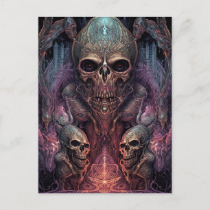 Skull Creepy Surreal Horror Art Briefkaart