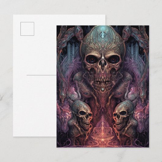 Skull Creepy Surreal Horror Art Briefkaart (Voorkant / Achterkant)