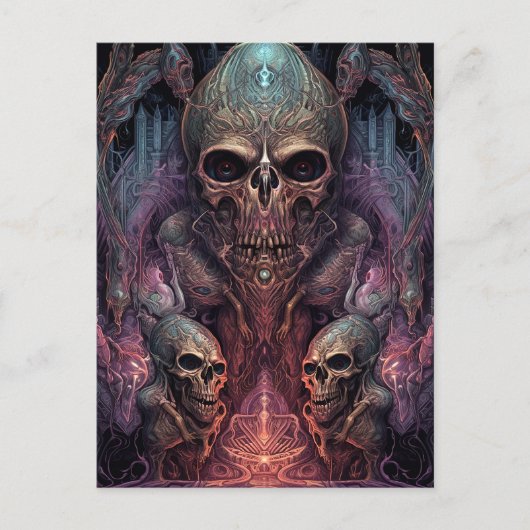 Skull Creepy Surreal Horror Art Briefkaart (Voorkant)