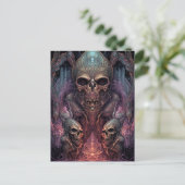 Skull Creepy Surreal Horror Art Briefkaart (Staand voorkant)