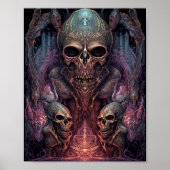 Skull Creepy Surreal Horror Art Poster (Voorkant)