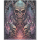 Skull Creepy Surreal Horror Art Sticker (Voorkant)