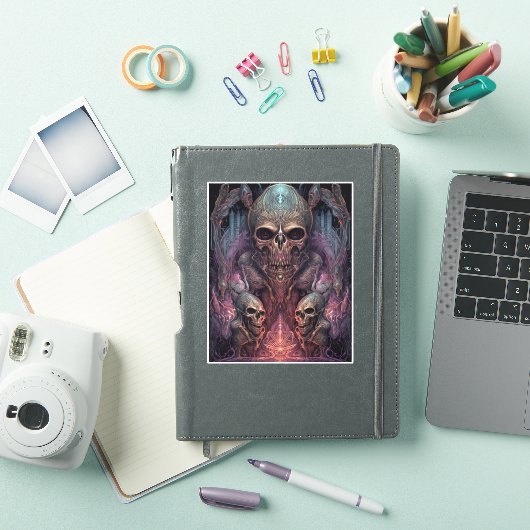 Skull Creepy Surreal Horror Art Sticker (iPad Cover)