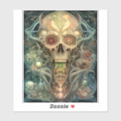 Skull Creepy Surreal Horror Art Sticker (Vel)