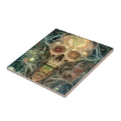 Skull Creepy Surreal Horror Art Tegeltje (Zijkant)