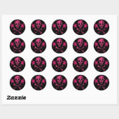 Skull&Cross Botten Roze Sticker (Vel)
