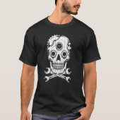 Skull Cross Welling Gearhead Car Mechanics Brawee T-shirt (Voorkant)