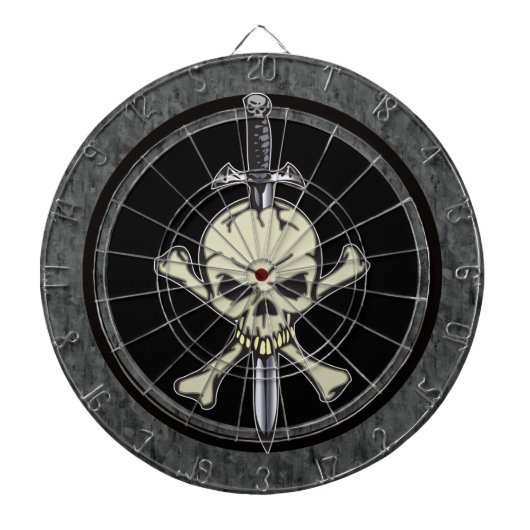 Skull Crossbones en Knife Dartboard Dartbord (Voorkant)