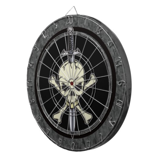 Skull Crossbones en Knife Dartboard Dartbord (Voorkant Rechts)