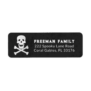 Skull Crossbones Halloween-adreslabel Etiket