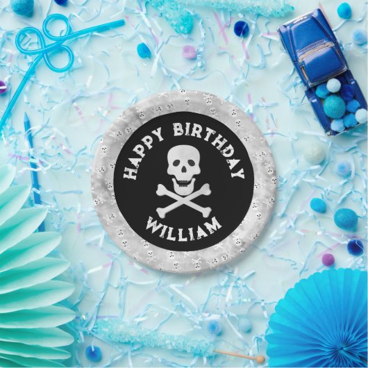 Skull Crossbones Halloween Birthday Bord (Feest)