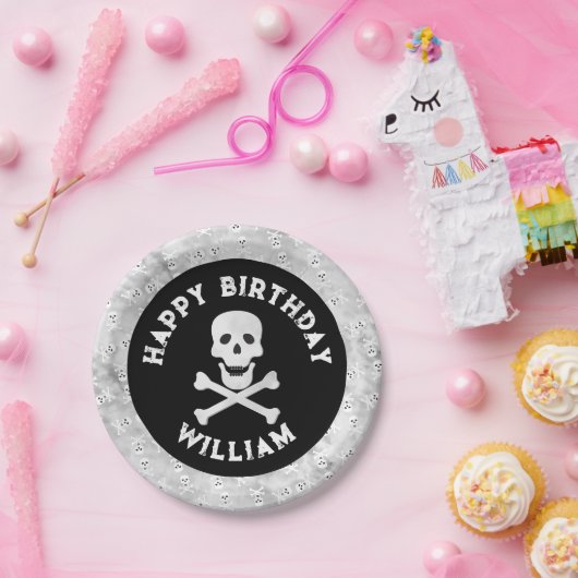 Skull Crossbones Halloween Birthday Bord (Feest)