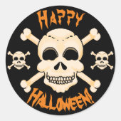 Skull & Crossbones Halloween Stickers (Voorkant)