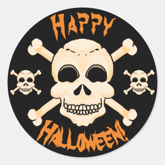 Skull & Crossbones Halloween Stickers (Voorkant)