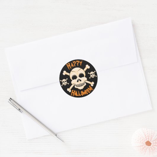 Skull & Crossbones Halloween Stickers (Envelop)