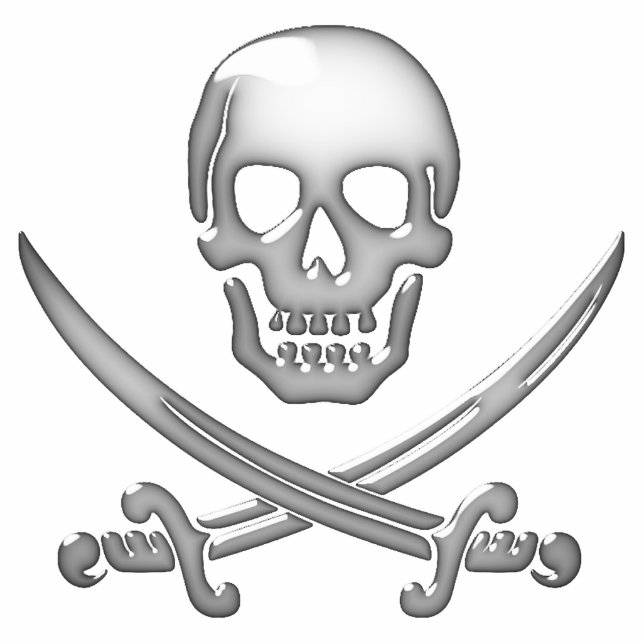 Skull & Crossbones - Jolly Roger Staand Fotobeeldje (Voorkant)