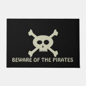 Skull Crossbones Pas op voor Pirates Custom Black Deurmat (Voorkant)