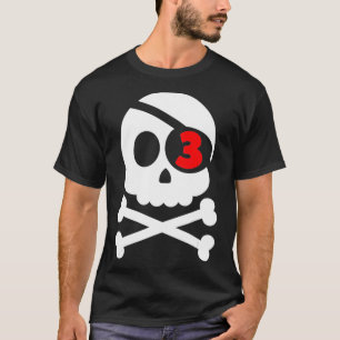 Skull & Crossbones Pirate 3rd Birthday Boys Kinder T-shirt