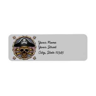 Skull Crossbones Pirate Etiket